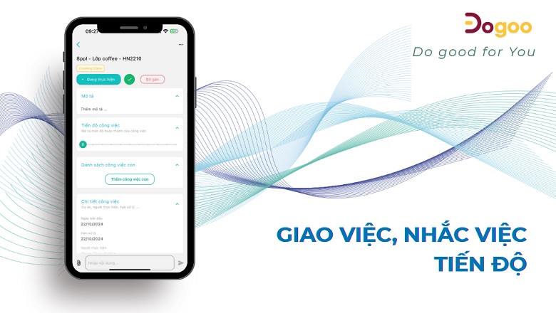 Giao việc, nhắc việc qua app điện thoại Dogoo Work