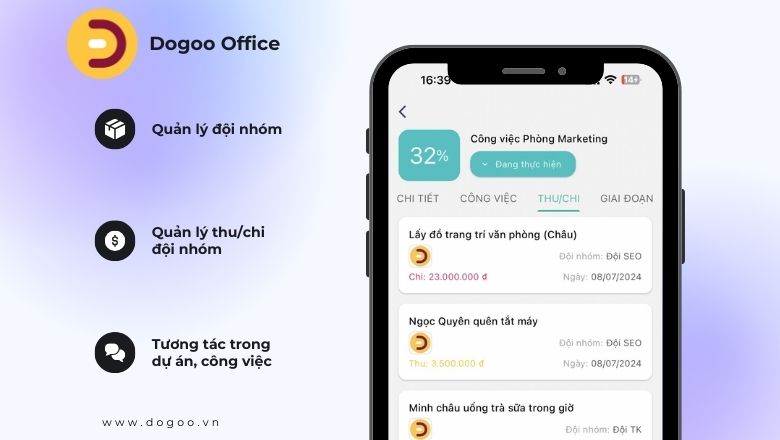 Dogoo Office ứng dụng quản lý dự án hiệu quả cho doanh nghiệp